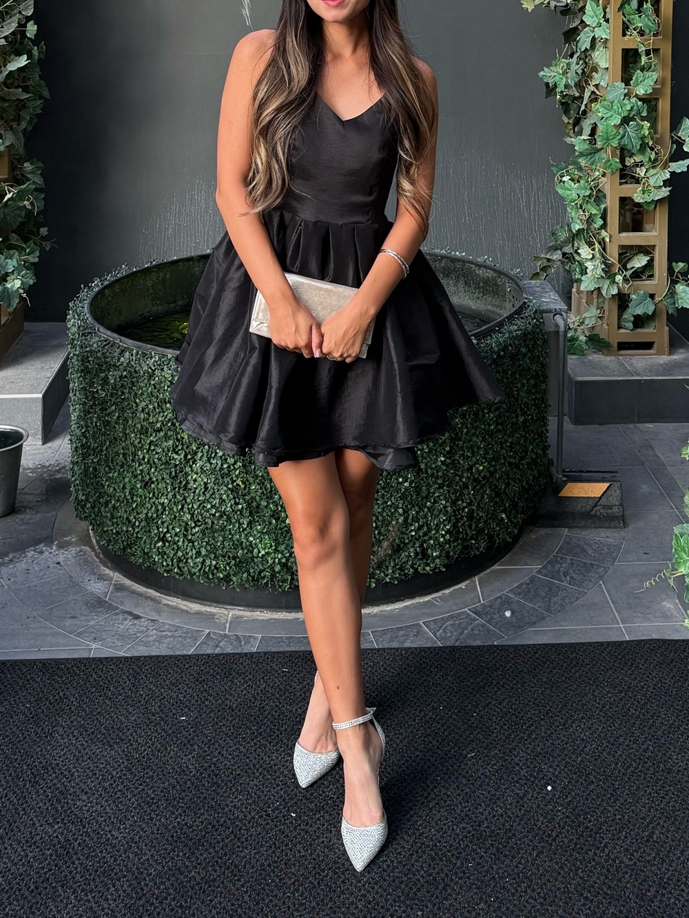 Classic Black Fit & Flare Dress - Sleek Strappy Design